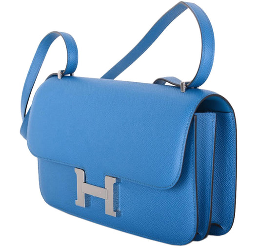 Hermès Constance Elan Bag 25 Blue Izmir Epsom