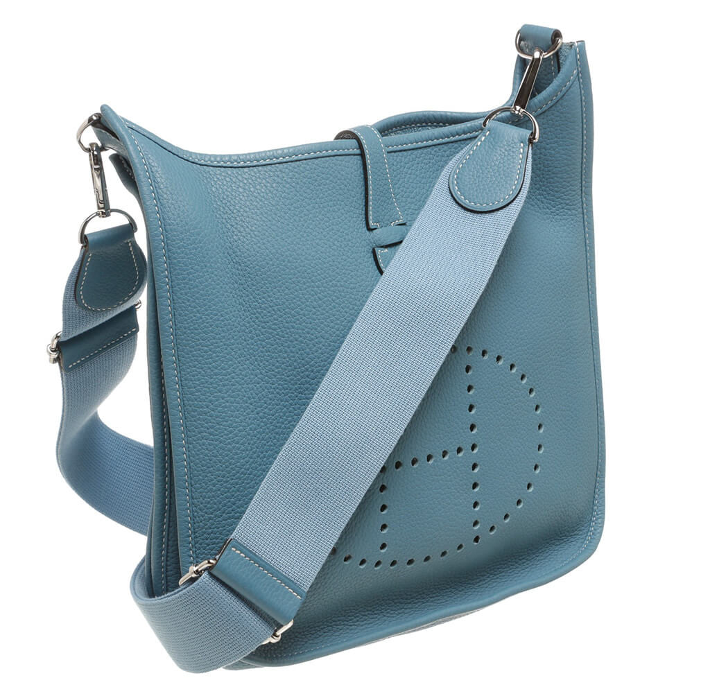 Hermès Evelyne PM Bag Blue Clemence Leather