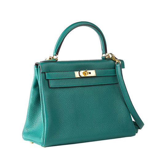 Hermès Togo Kelly 28 Bag Malachite Gold Hardware
