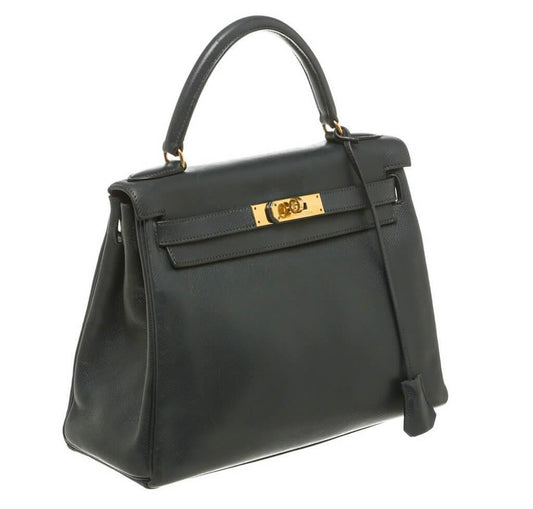 Hermès Kelly 28 Navy Blue Epsom Leather Bag GHW