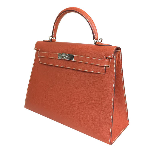 Hermès Sellier Kelly 32 Epsom Bag in Brique