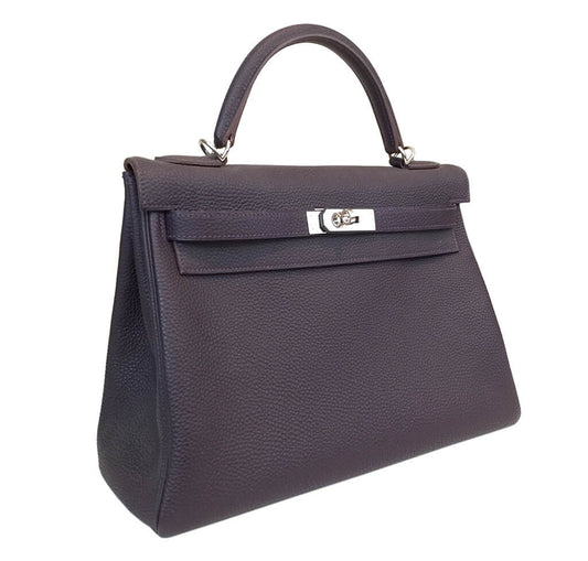 Hermès Togo Leather Kelly 32 Bag Marron