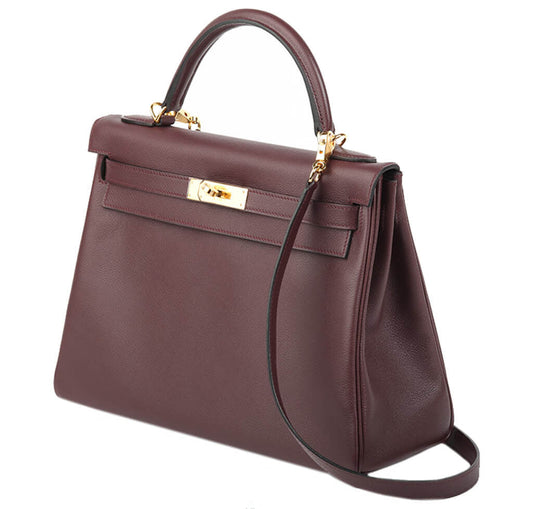 Hermès Prune Kelly 32cm Bag GHW
