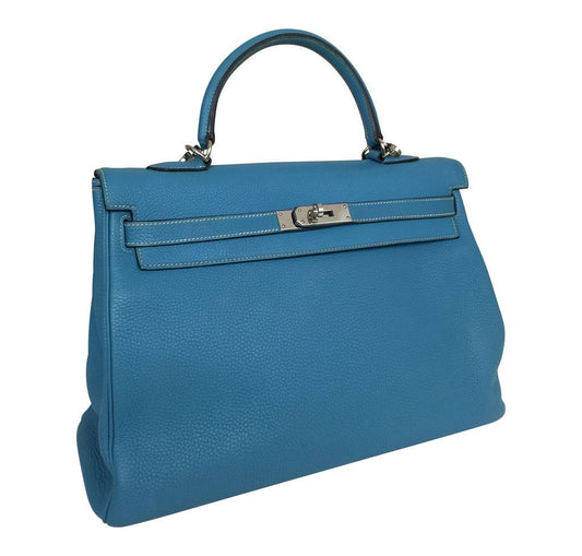 Hermès Kelly 35 Blue Jean PHW