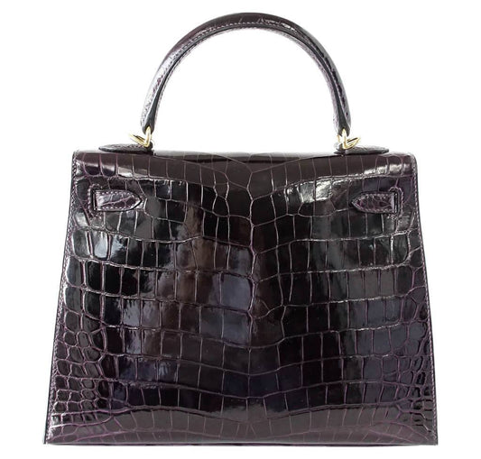 Hermès Sellier 25 Prunoir Kelly GHW