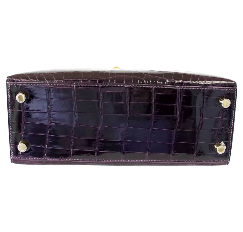 Hermès Sellier 25 Prunoir Kelly GHW