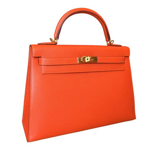 Hermès Sellier 32 Kelly Feu Epsom Bag GHW