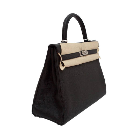 Hermès Retourne Kelly 35 Black Plomb Bag