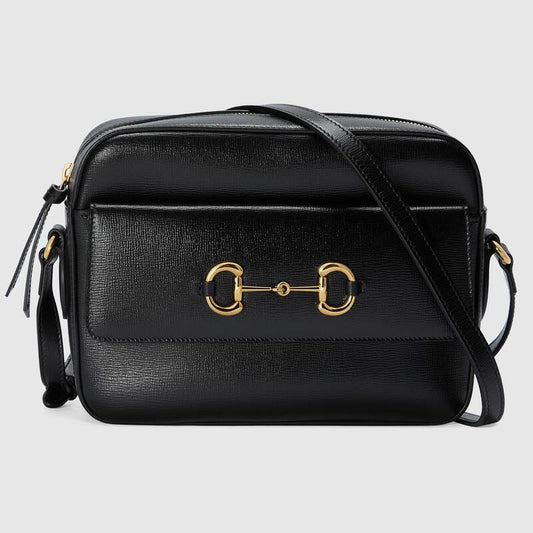 Gucci Horsebit 1955 Small Shoulder Bag Black Leather