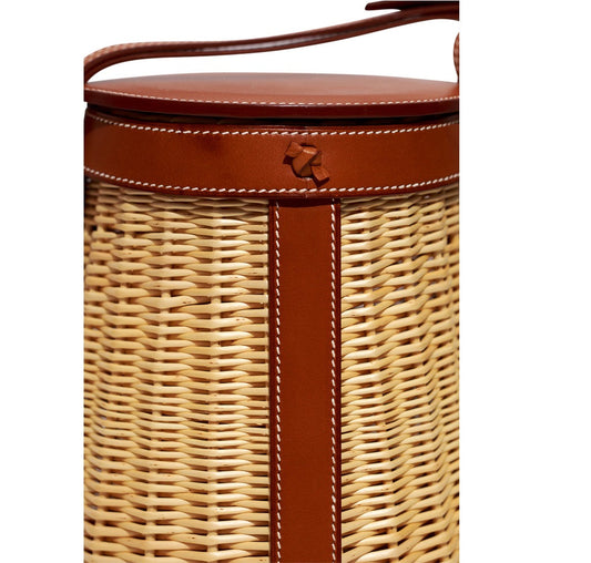 Hermès Osier Ratan Wicker Barenia Picnic Basket