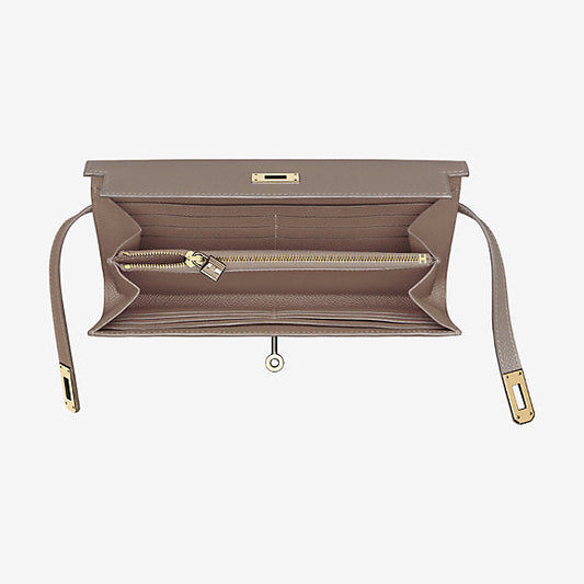 Hermes Etoupe Long Kelly Classic Wallet
